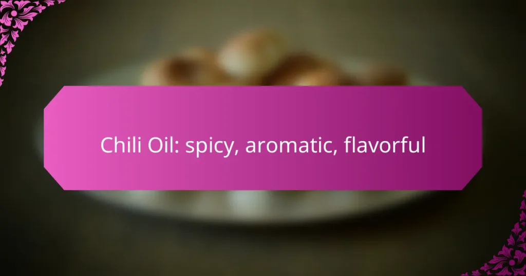 Chili Oil: spicy, aromatic, flavorful