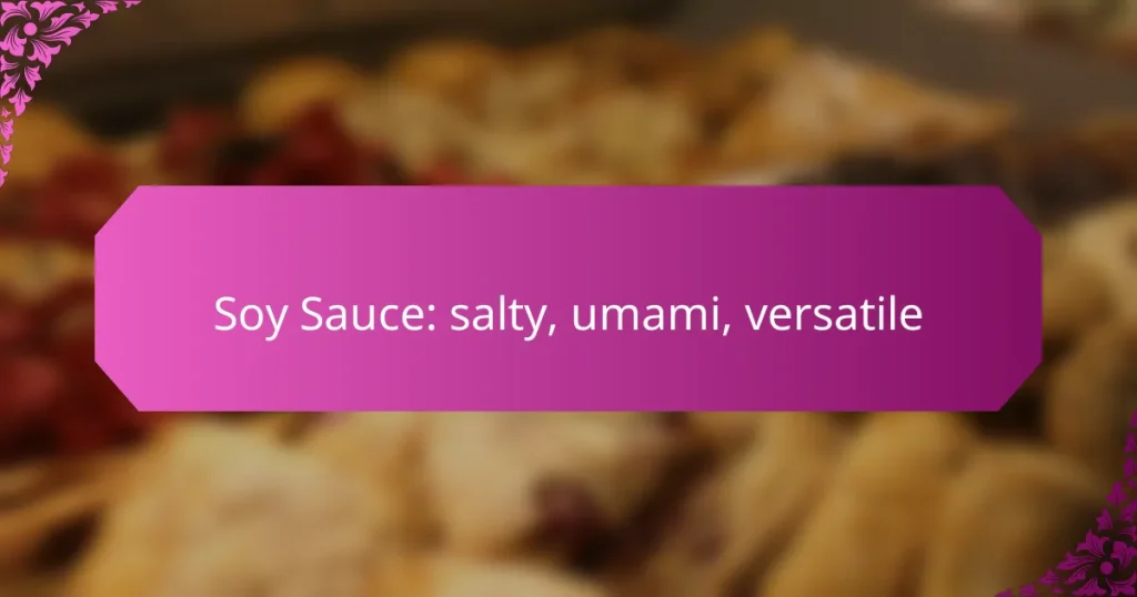 Soy Sauce: salty, umami, versatile