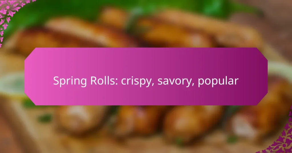 Spring Rolls: crispy, savory, popular