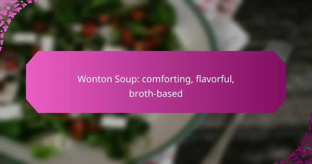 Wonton Soup: comforting, flavorful, broth-based