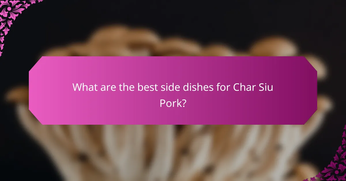 What are the best side dishes for Char Siu Pork?